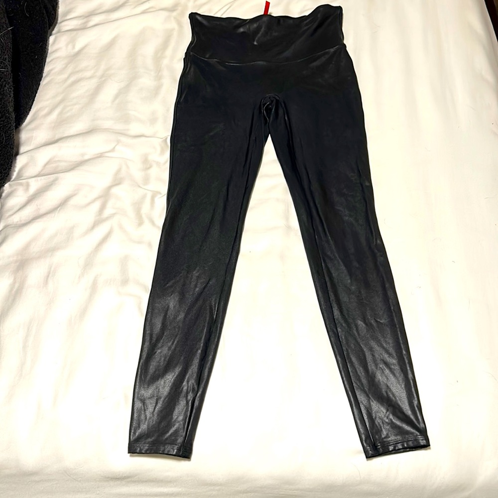 NWT Spanx Faux Leather Leggings Size L